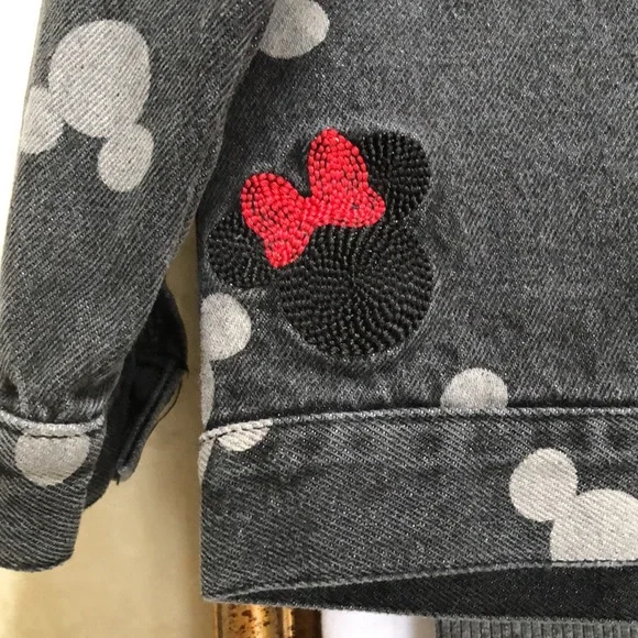 Minnie Mouse 3 piece black embroidered Jean jacket w/matching shirt/pants. Sz 4